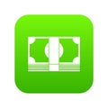 Swiss Franc banknote icon digital green