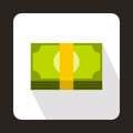 Swiss Franc banknote icon, flat style