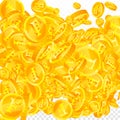 Swiss franc coins falling. Gold Royalty Free Stock Photo