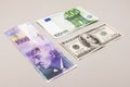 Swiss francs, dollars and euro Royalty Free Stock Photo