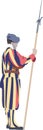 Swiss guard on guard duty at the Vatican-