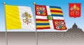 Swiss guards, Vatican City, flags and coat of arms of the Holy See