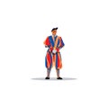 Swiss guards of the Vatican. Vector Illustration