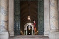 Swiss Guardsman standing at entrance of Vatican Royalty Free Stock Photo