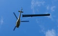 A Swiss Helicopter of Air Engadin is placing the water-pipelines at the alpine construction site