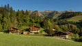 Swiss houses in Moleson-sur-Gruyeres, Switzerland Royalty Free Stock Photo