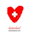 Swiss International Day. Heart in colors of Switzerland flag. Royalty Free Stock Photo