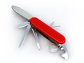 Swiss knife isolated on white