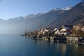 Swiss Lakeside Chalets Royalty Free Stock Photo