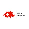 Swiss made icon Switzerland flag map quality seal