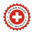 Swiss made quality Switzerland vector flag seal