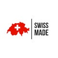 Swiss made Switzerland map flag seal icon