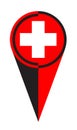 Swiss Map Pointer Location Flag Royalty Free Stock Photo