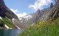 Swiss Mountain Lake And Ridge Royalty Free Stock Photo