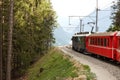 Swiss mountain train Bernina Express Royalty Free Stock Photo