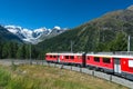 Swiss mountain train Bernina Express Royalty Free Stock Photo