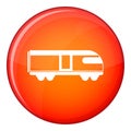 Swiss mountain train icon, flat style Royalty Free Stock Photo