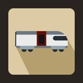 Swiss mountain train icon, flat style Royalty Free Stock Photo