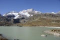 Swiss mountains: Lago Bianco at Bernina Hospitz in the Engadina. Royalty Free Stock Photo