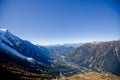 Vivid Sun in snowly mountains in Swiss near Geneva, blue sky, Eurone nature, stones and fresh air switzerland Royalty Free Stock Photo