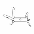 Swiss multipurpose knife icon, outline style