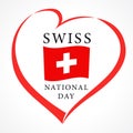 Swiss National Day greeting card Royalty Free Stock Photo