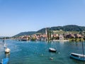 Swiss old town Stein am Rhein - famous tourist attraction Royalty Free Stock Photo