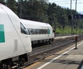 Swiss pendolino trains at Arth-Goldau Royalty Free Stock Photo