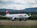 Swiss Plane Take Off at ZÃÂ¼rich Airport Switzerland Royalty Free Stock Photo