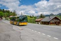 Swiss Post bus in the Swiss alps, Les Mosses, Switzerland