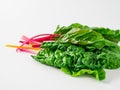 Swiss rainbow chard isolated on white Royalty Free Stock Photo