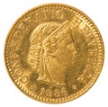 5 Swiss Rappen coin Royalty Free Stock Photo