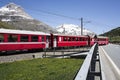 Swiss red train Royalty Free Stock Photo