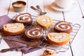 Swiss roll with cream, homemde dessert Royalty Free Stock Photo