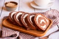 Swiss roll with cream, homemde dessert