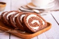 Swiss roll with cream, homemde dessert