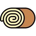 Swiss roll icon, Bakery and baking related vector Royalty Free Stock Photo