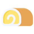 Swiss roll icon, Bakery and baking related vector Royalty Free Stock Photo