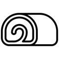 Swiss roll icon, Bakery and baking related vector Royalty Free Stock Photo