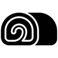 Swiss roll icon, Bakery and baking related vector Royalty Free Stock Photo