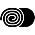 Swiss roll icon, Bakery and baking related vector Royalty Free Stock Photo