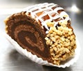 Swiss roll with nuts and chocolate