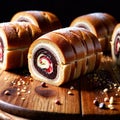 Swiss Roll , traditional popular sweet dessert cake