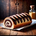 Swiss Roll , traditional popular sweet dessert cake