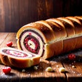 Swiss Roll , traditional popular sweet dessert cake