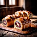 Swiss Roll , traditional popular sweet dessert cake