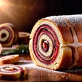 Swiss Roll , traditional popular sweet dessert cake