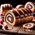 Swiss Roll , traditional popular sweet dessert cake