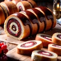 Swiss Roll , traditional popular sweet dessert cake