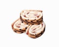 Swiss roll on white background isolated